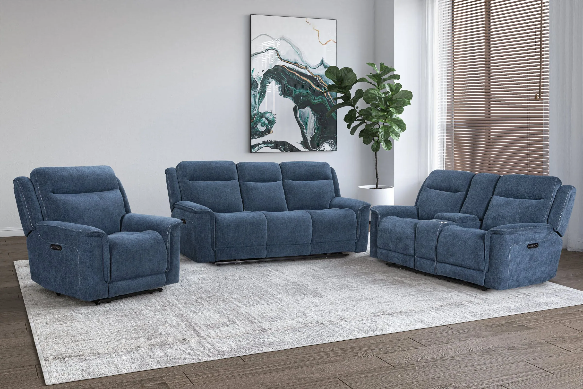 Bristol Blue Dual Power Recliner