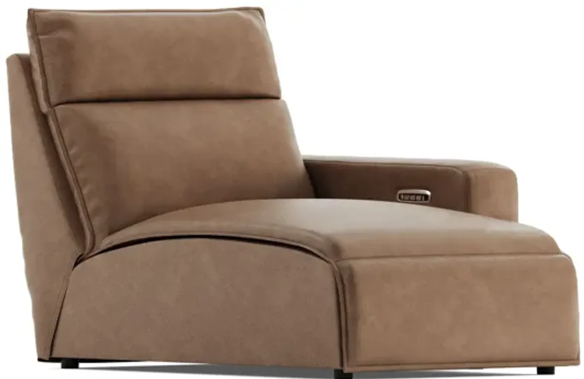 ModularTwo Brown Dual Power Reclining Right Arm Facing Chaise