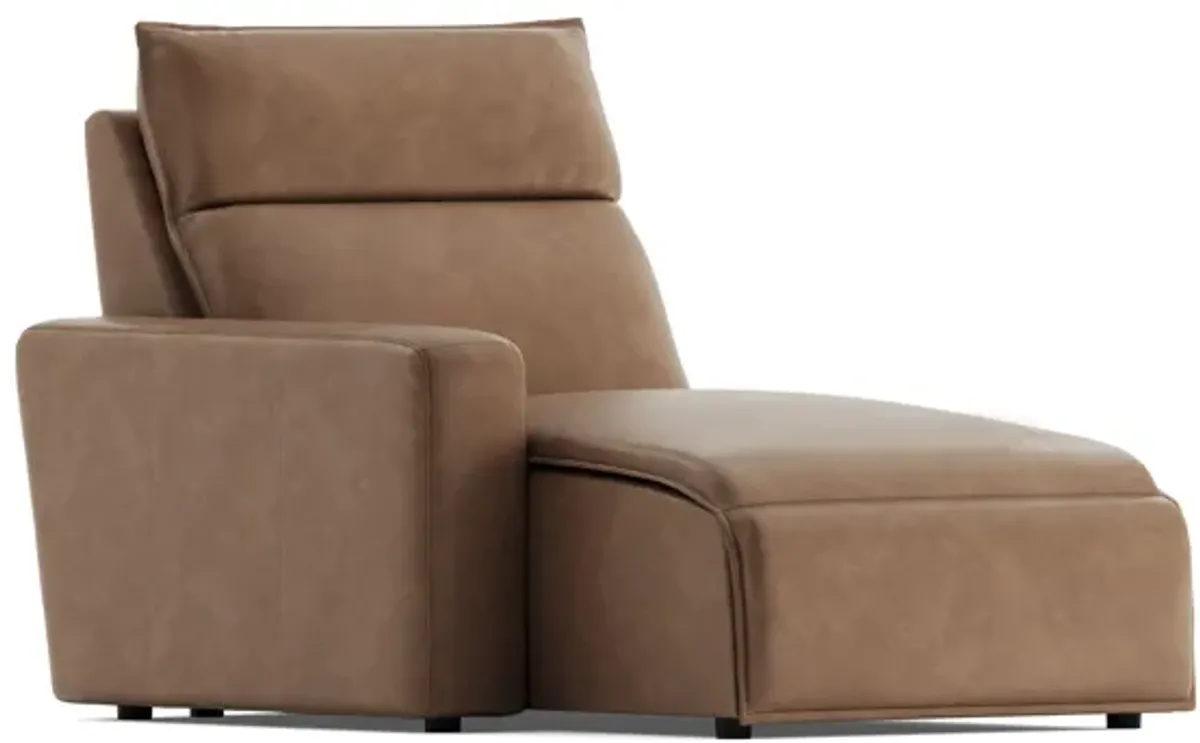 ModularTwo Brown Dual Power Reclining Left Arm Facing Chaise