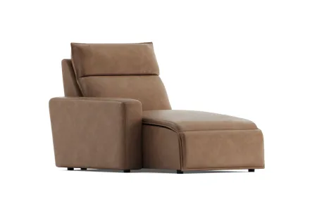 ModularTwo Brown Dual Power Reclining Left Arm Facing Chaise