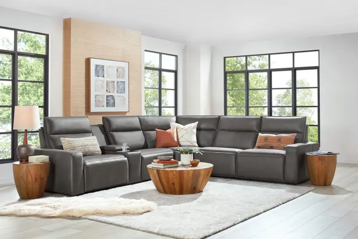 ModularTwo Grey 6-Piece Dual Power Reclining Sectional