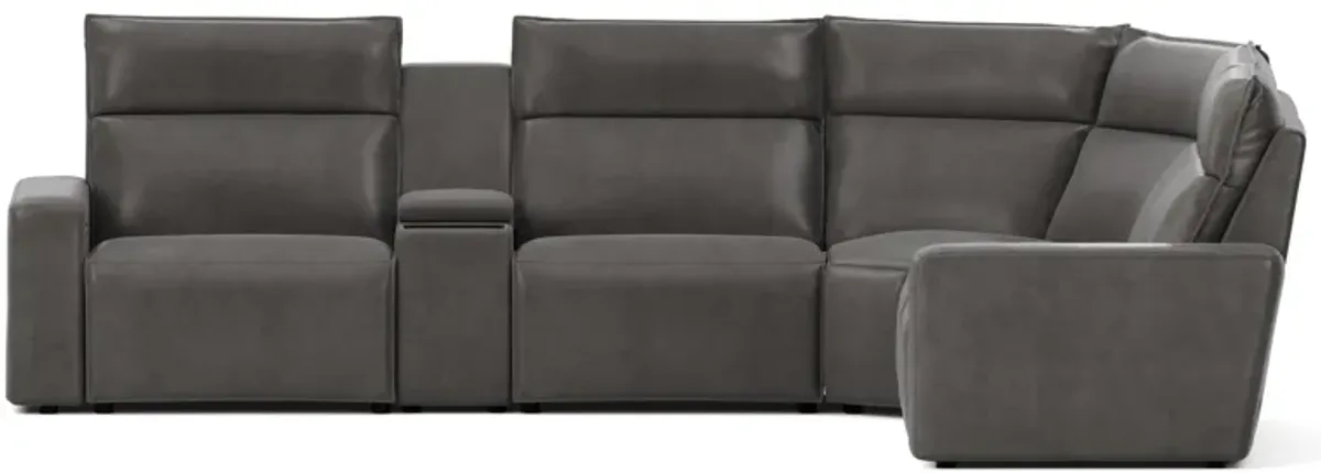 ModularTwo Grey 6-Piece Dual Power Reclining Sectional