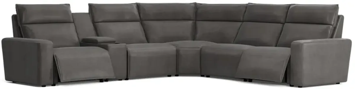 ModularTwo Grey 6-Piece Dual Power Reclining Sectional