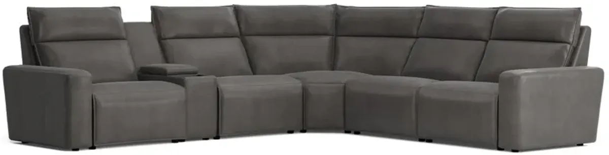 ModularTwo Grey 6-Piece Dual Power Reclining Sectional