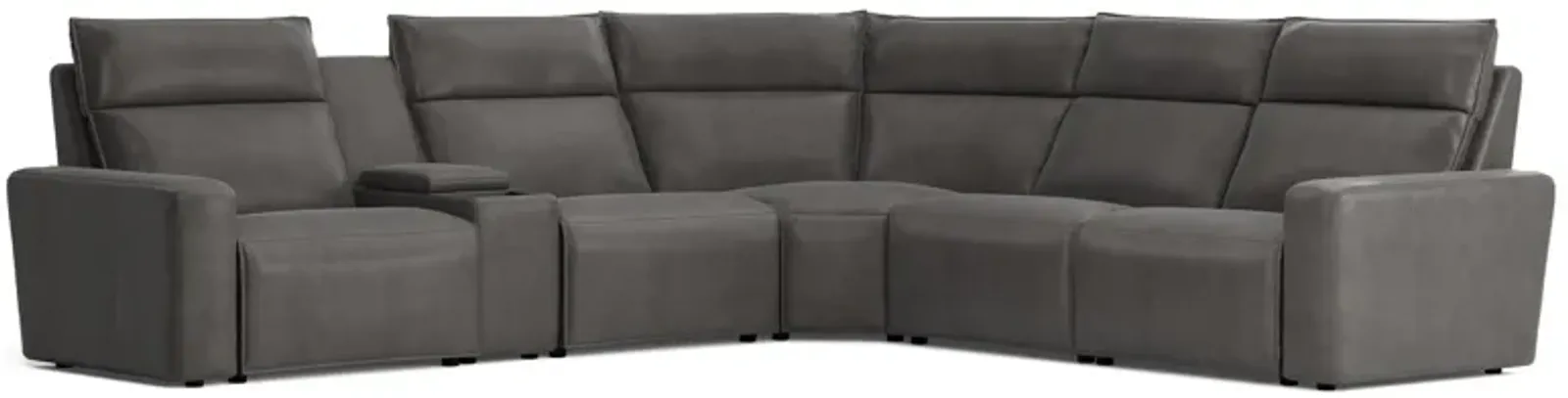 ModularTwo Grey 6-Piece Dual Power Reclining Sectional