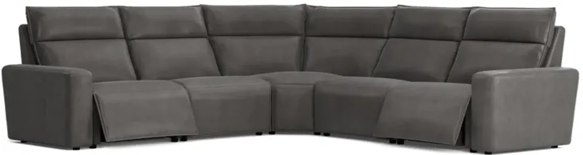 ModularTwo Grey 5-Piece Dual Power Reclining Sectional