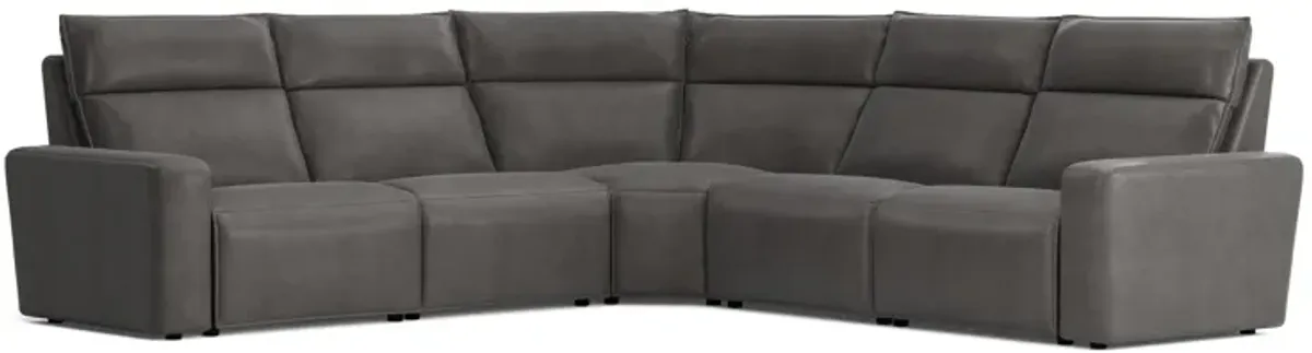 ModularTwo Grey 5-Piece Dual Power Reclining Sectional