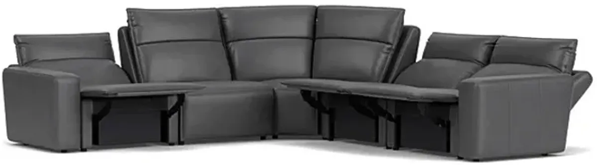 ModularTwo Grey 5-Piece Dual Power Reclining Sectional