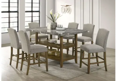 Dakota Counter Table + 6 Counter Chairs