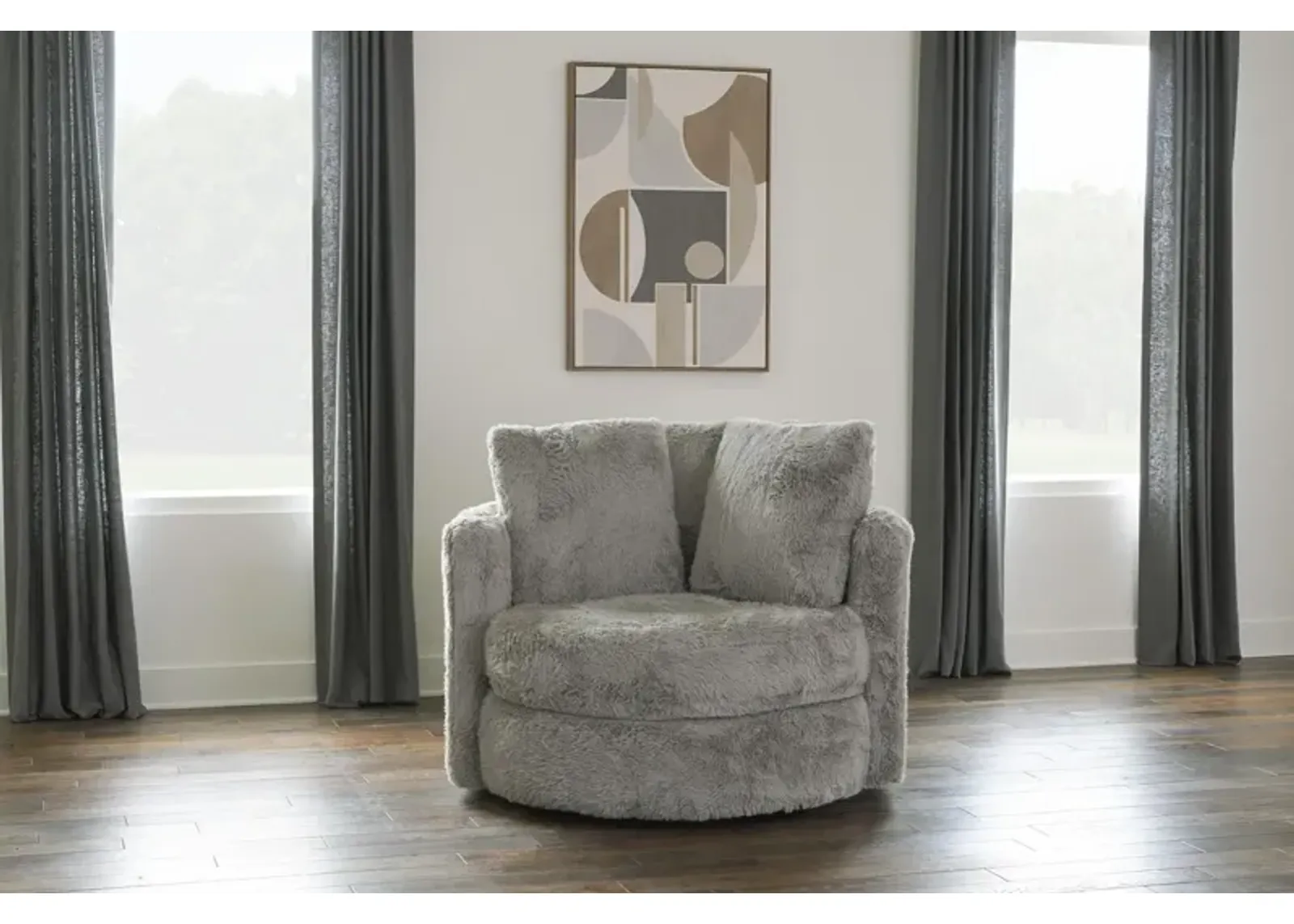 Bambi Grey Swivel Pod Chair