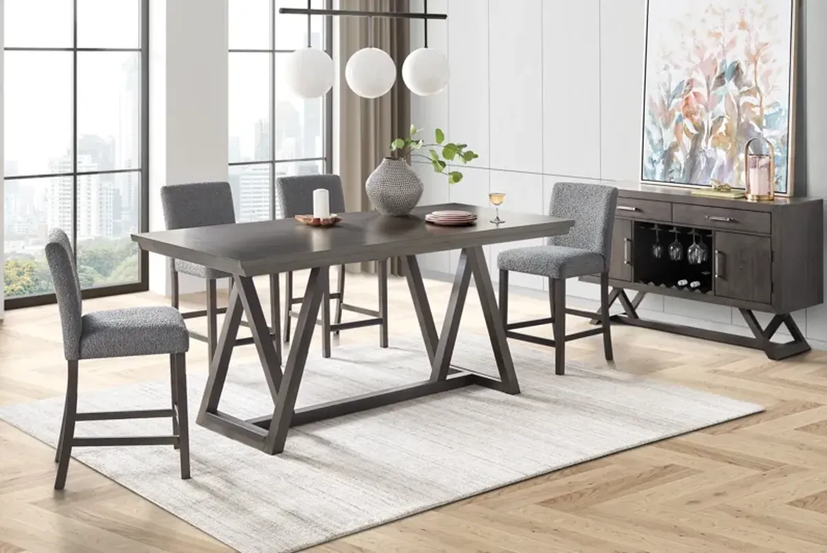 Emmy Counter Table + 4 Counter Grey Stools