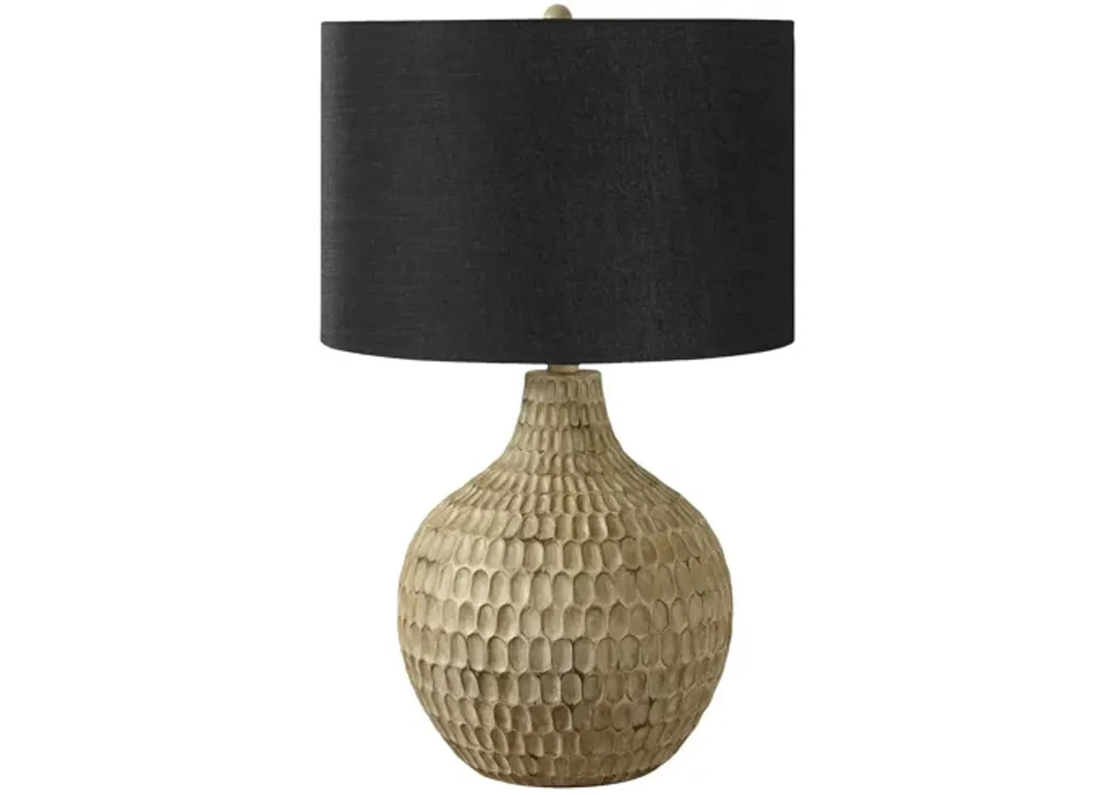 Brown Resin Table Lamp with Black Shade