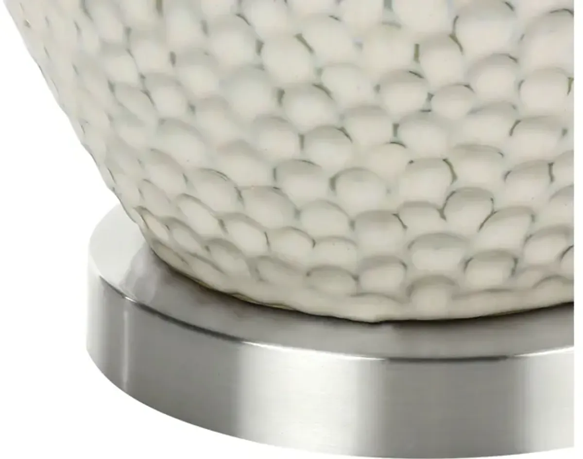 Cream Ceramic Textured Table Lamp