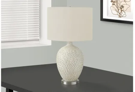 Cream Ceramic Textured Table Lamp