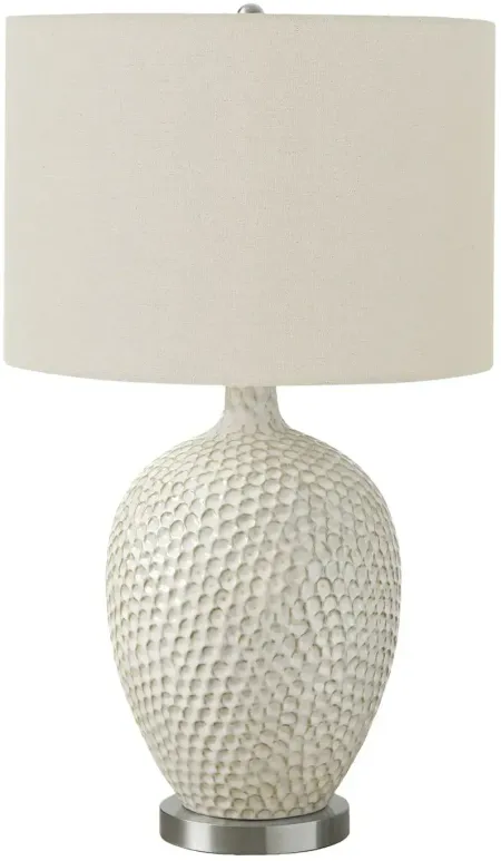 Cream Ceramic Textured Table Lamp