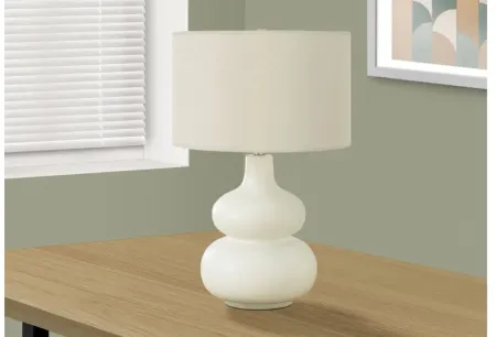 Cream Curved Ceramic Table Lamp
