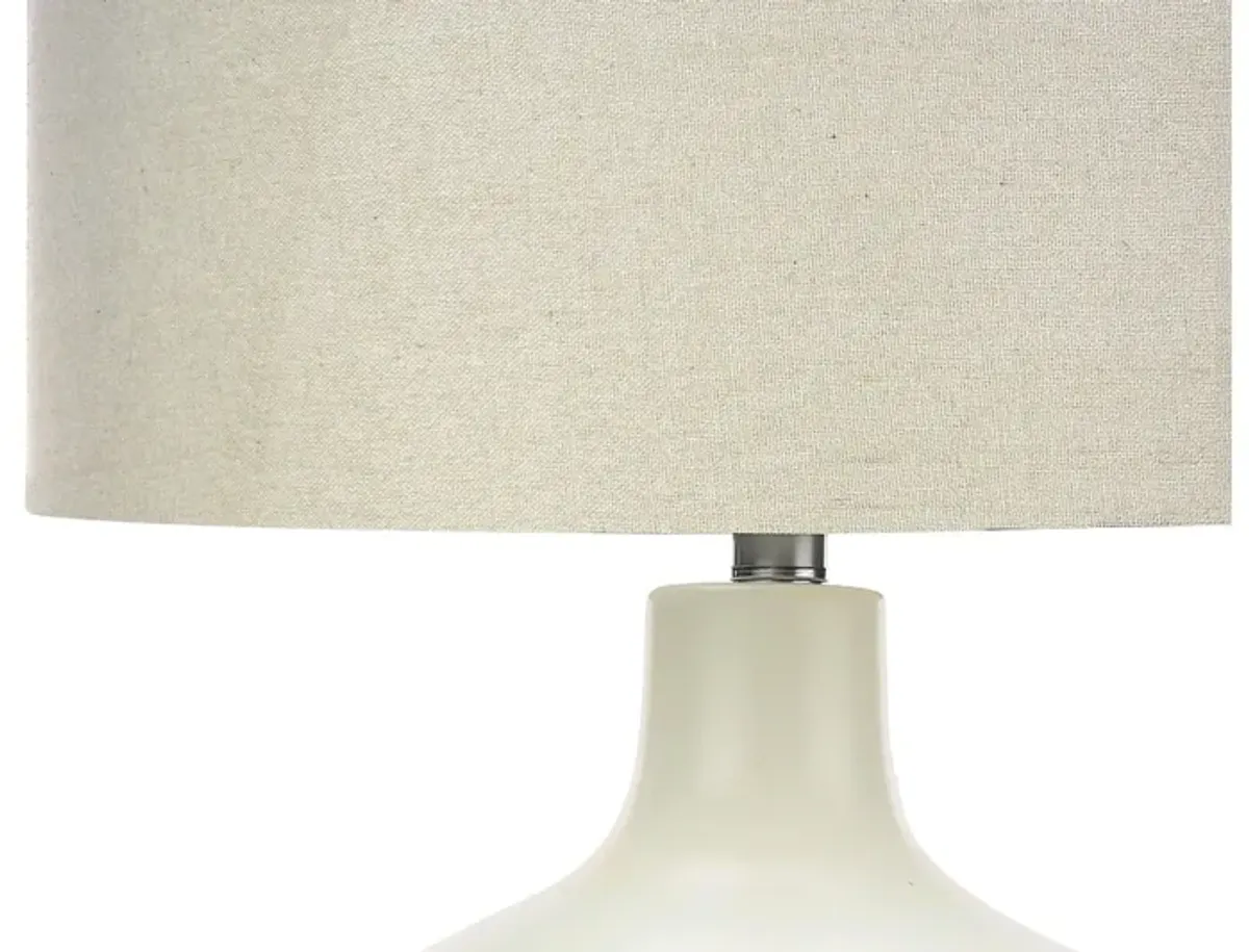 Cream Curved Ceramic Table Lamp