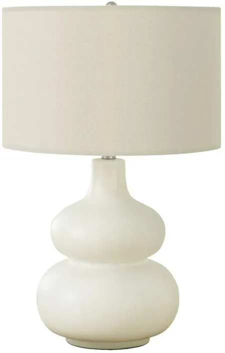 Cream Curved Ceramic Table Lamp