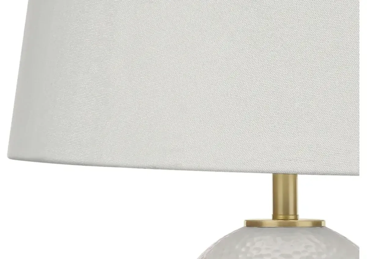 White Ceramic Table Lamp with Gold Base