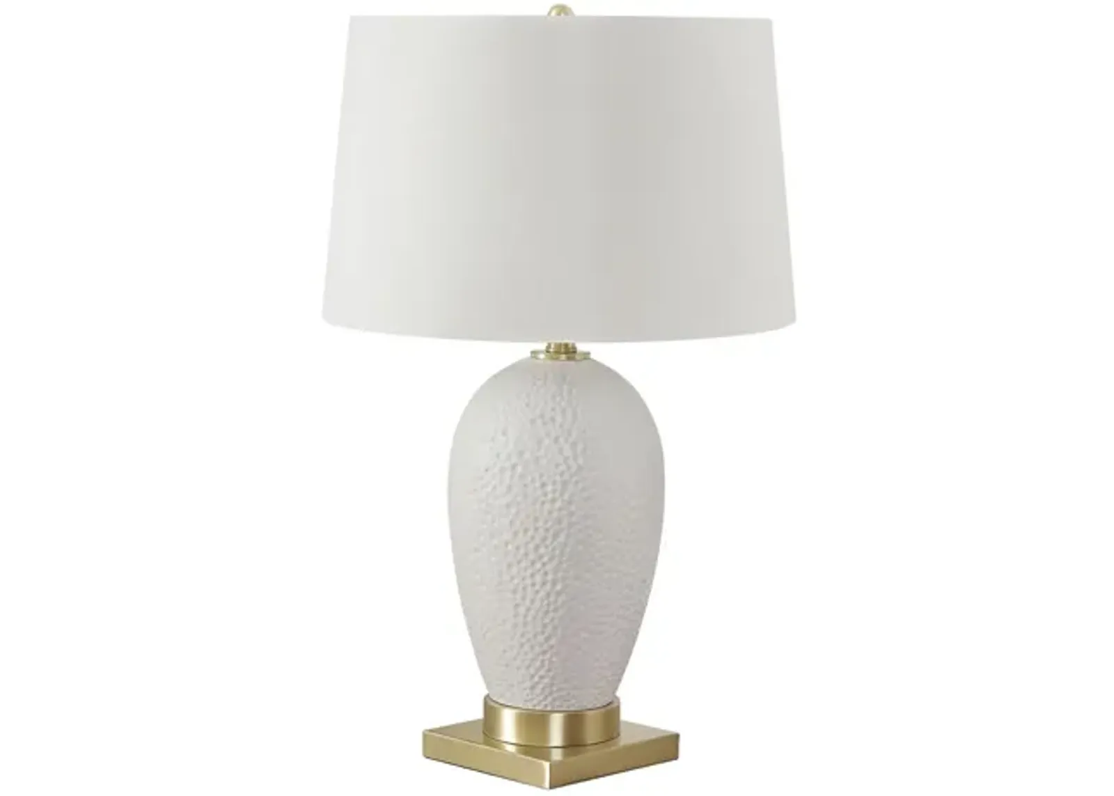 White Ceramic Table Lamp with Gold Base