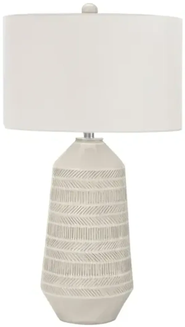 Ceramic Cream Textured Table Lamp