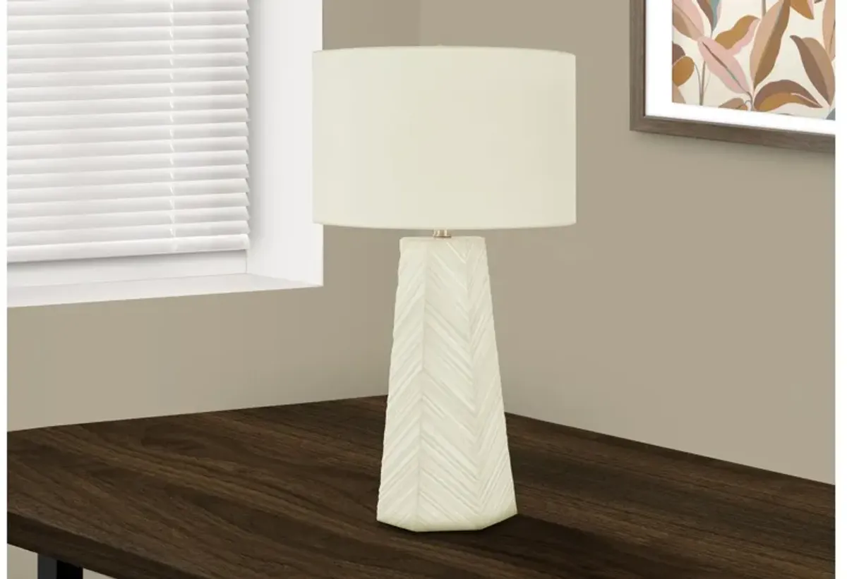 White Ceramic Columnar Table Lamp