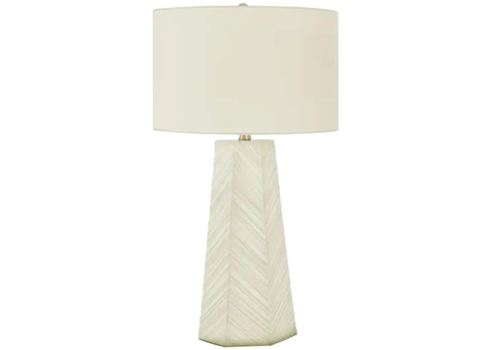 White Ceramic Columnar Table Lamp