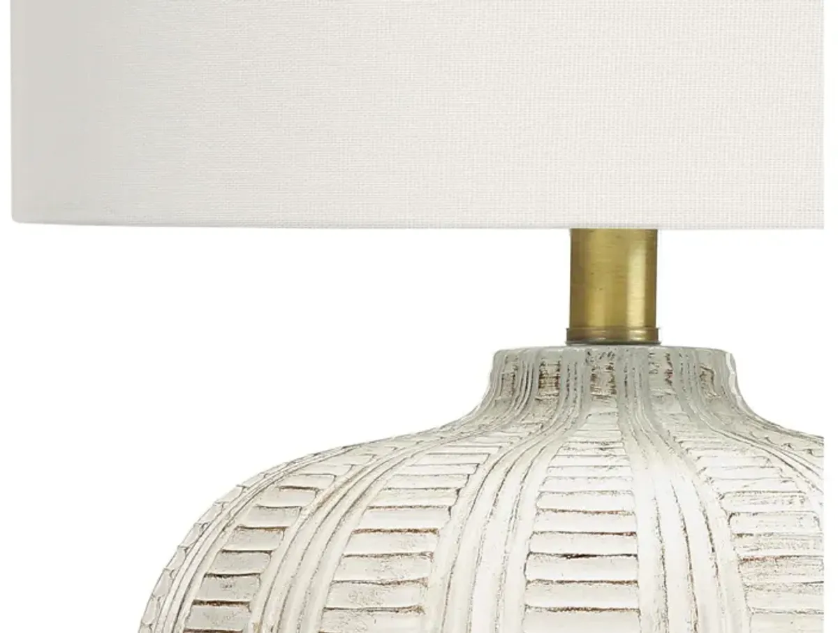 Textured Cream Resin Table Lamp