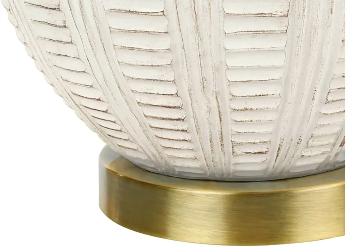 Textured Cream Resin Table Lamp