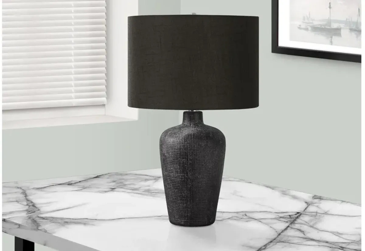 Black Ceramic Table Lamp with Black Shade