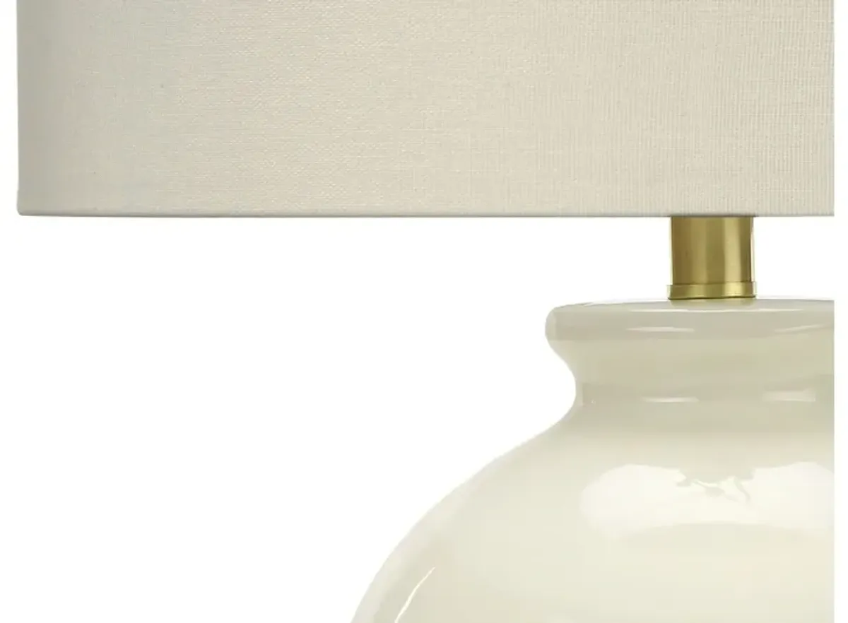 Ceramic Cream Table Lamp with Gold Base