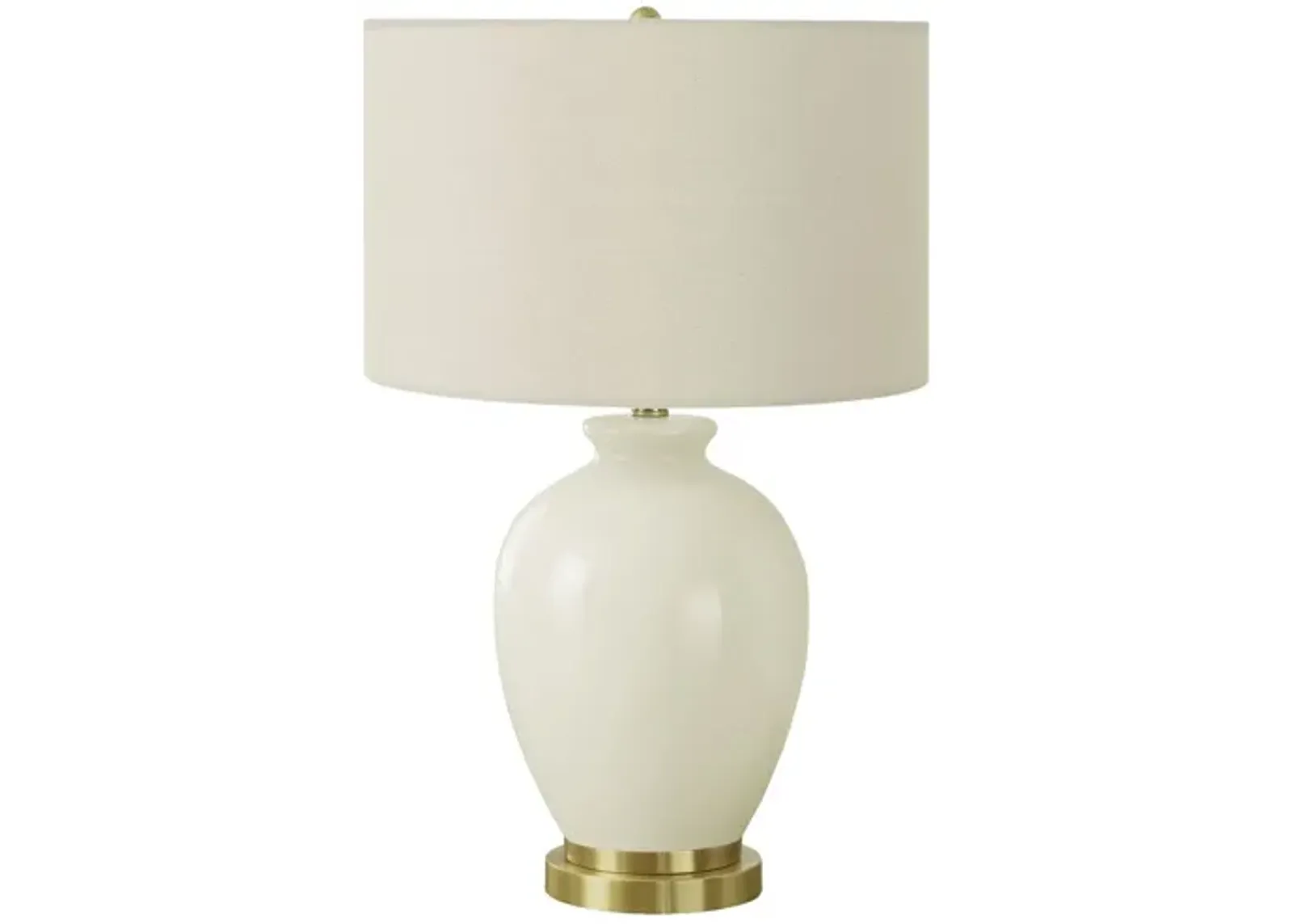 Ceramic Cream Table Lamp with Gold Base