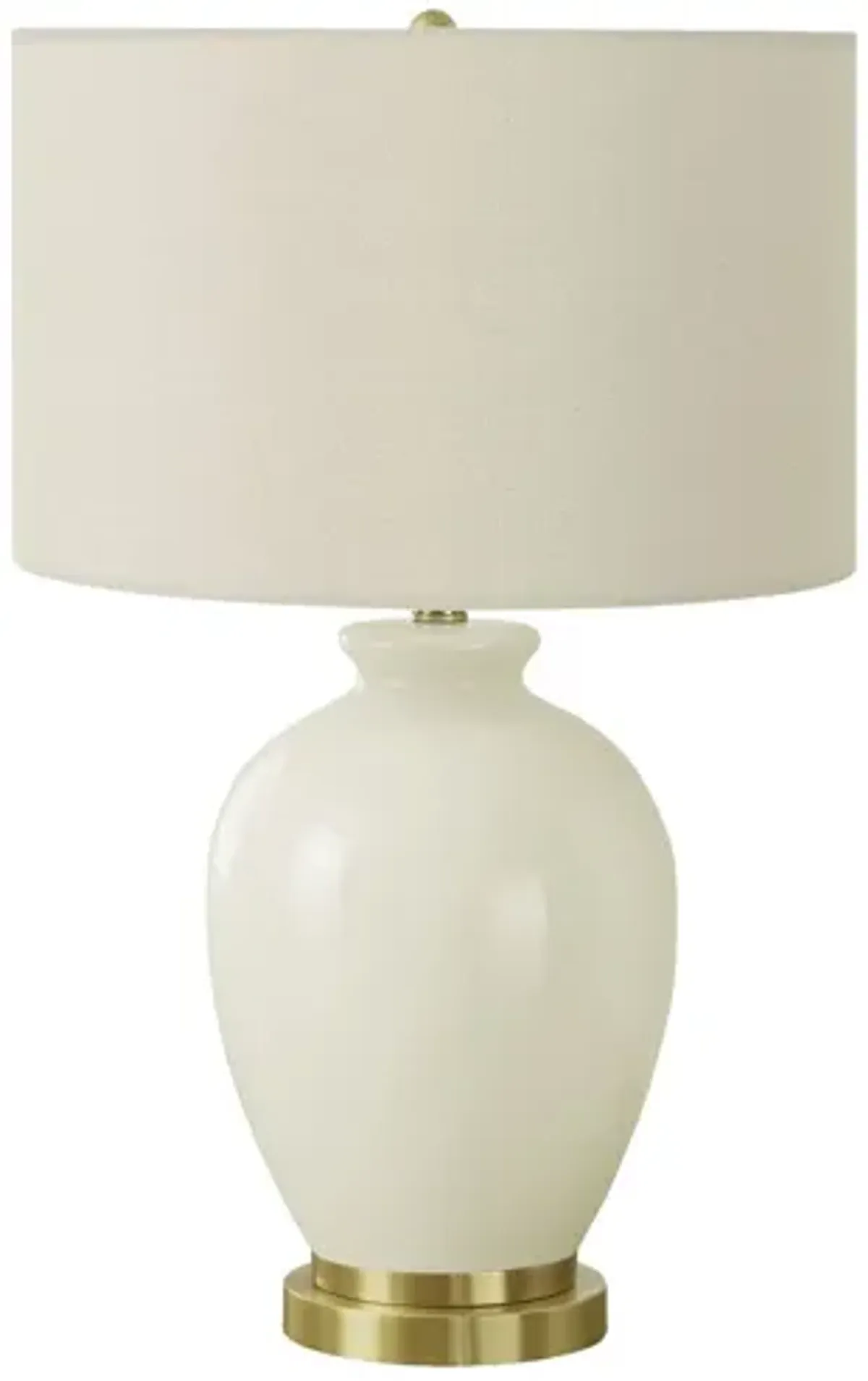 Ceramic Cream Table Lamp with Gold Base