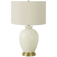 Ceramic Cream Table Lamp with Gold Base