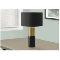 Black & Gold Concrete Table Lamp with Black Shade