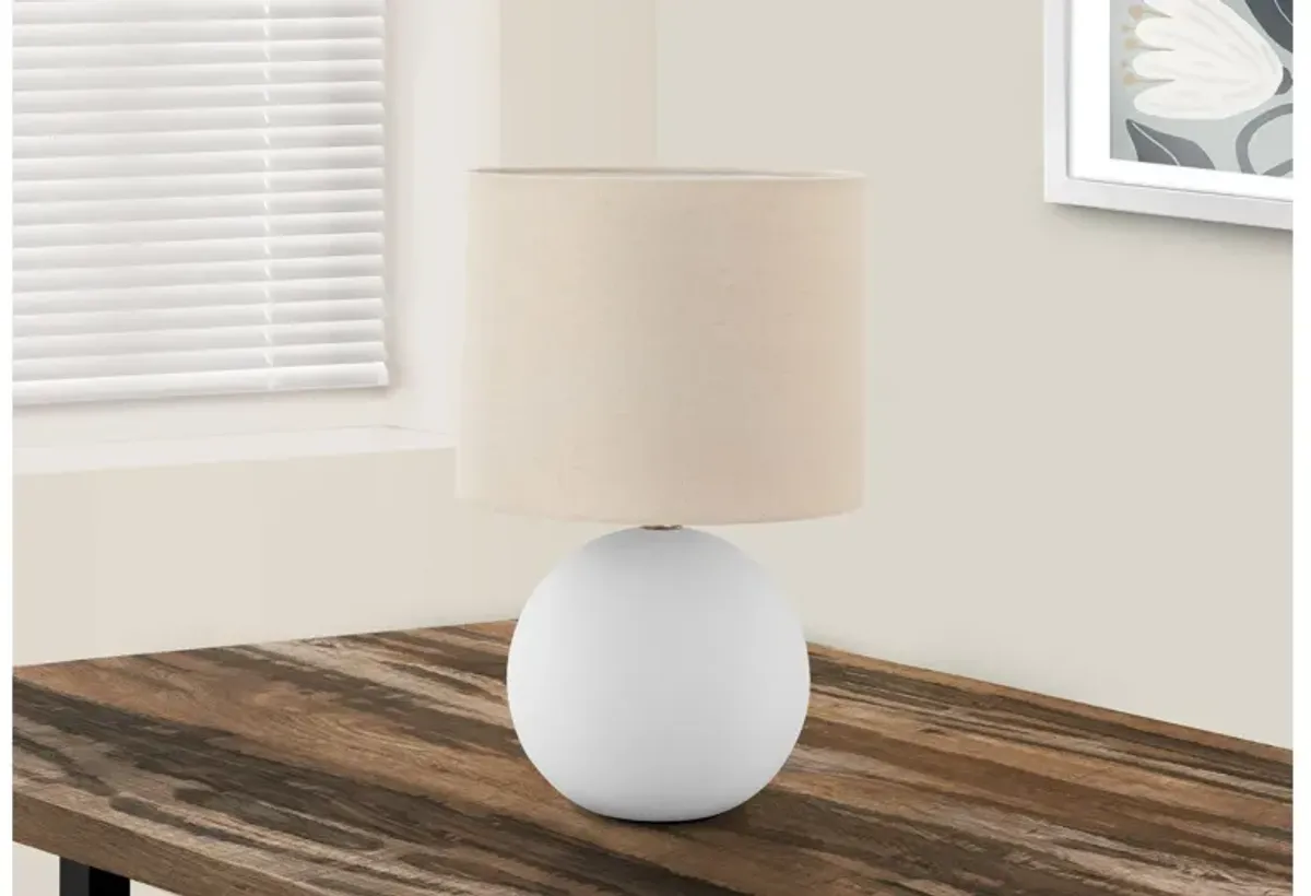 Round Cream Ceramic Table Lamp