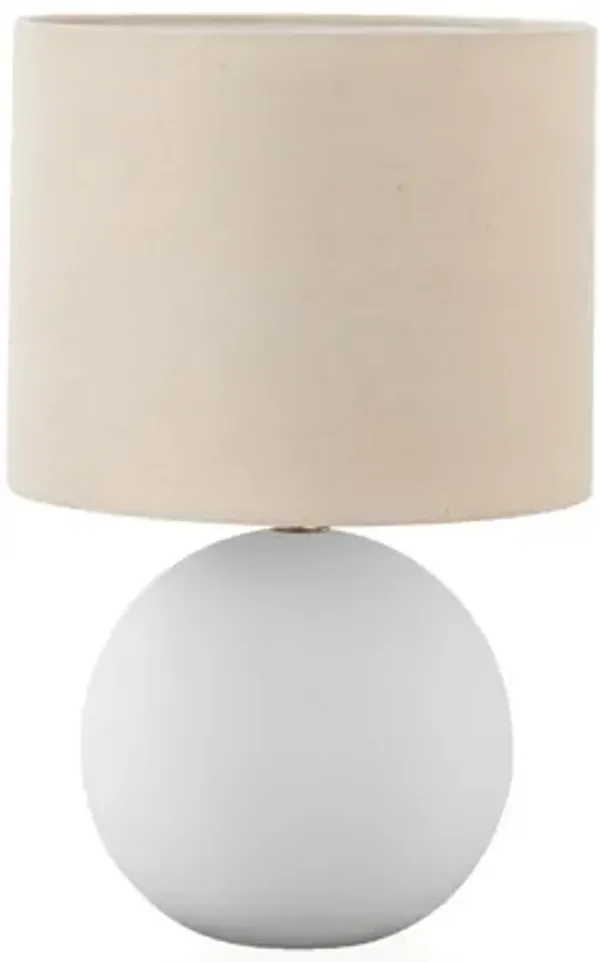 Round Cream Ceramic Table Lamp