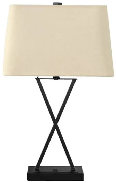 Black Metal Cross Table Lamp