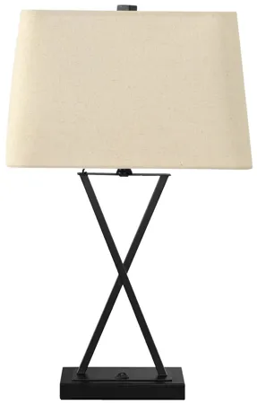 Black Metal Cross Table Lamp