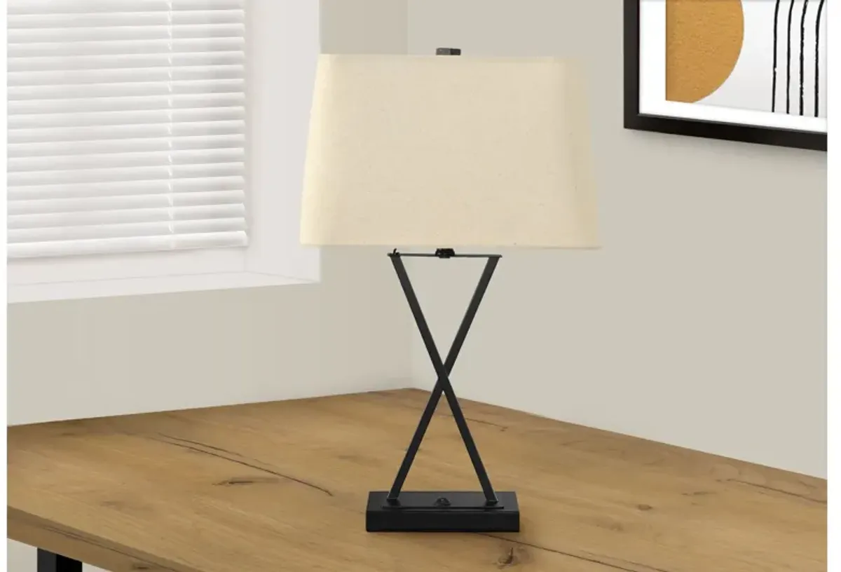 Black Metal Cross Table Lamp