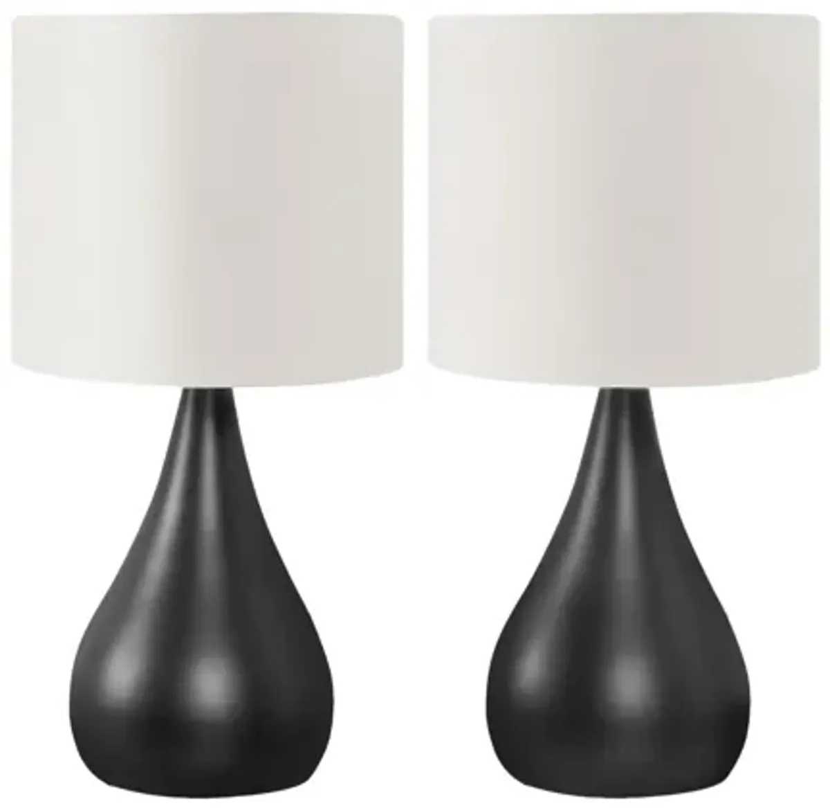 Set of 2 Black Metal Table Lamps