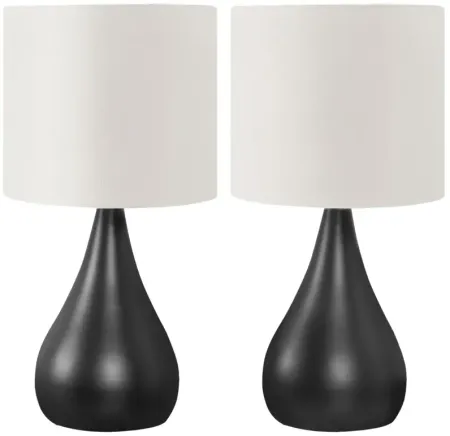 Set of 2 Black Metal Table Lamps
