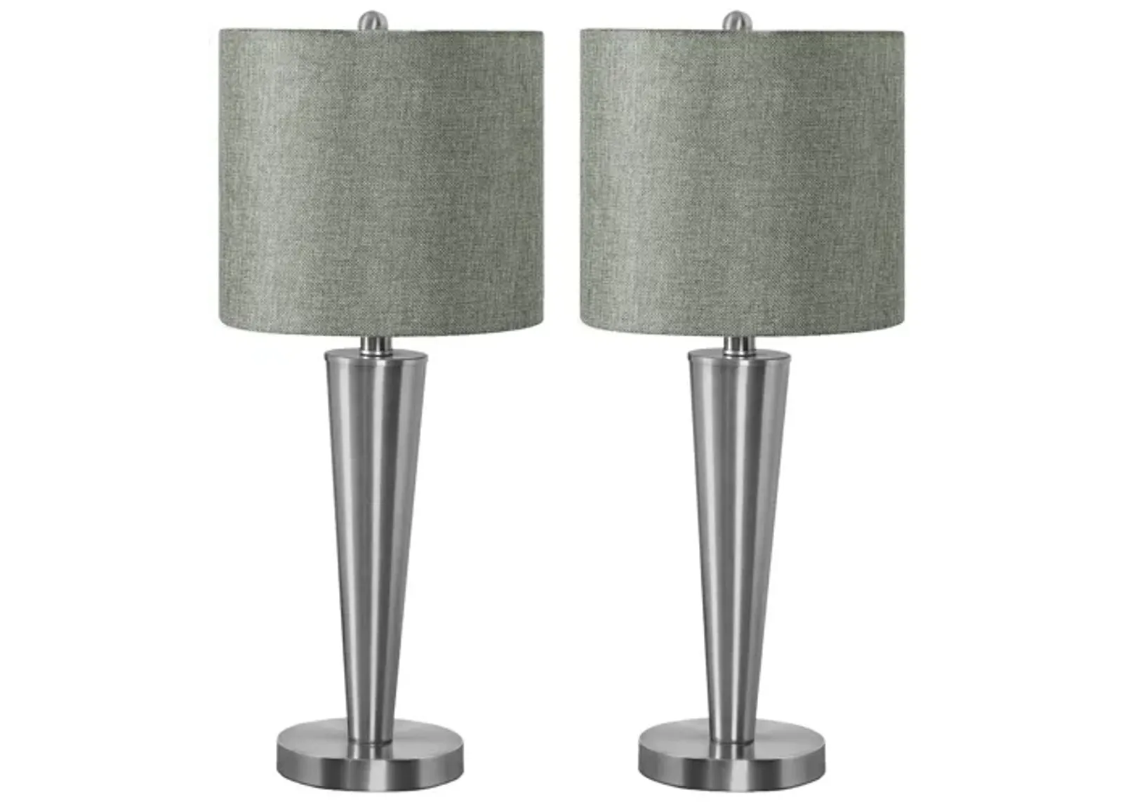 Set of 2 Tapered Nickel Table Lamps