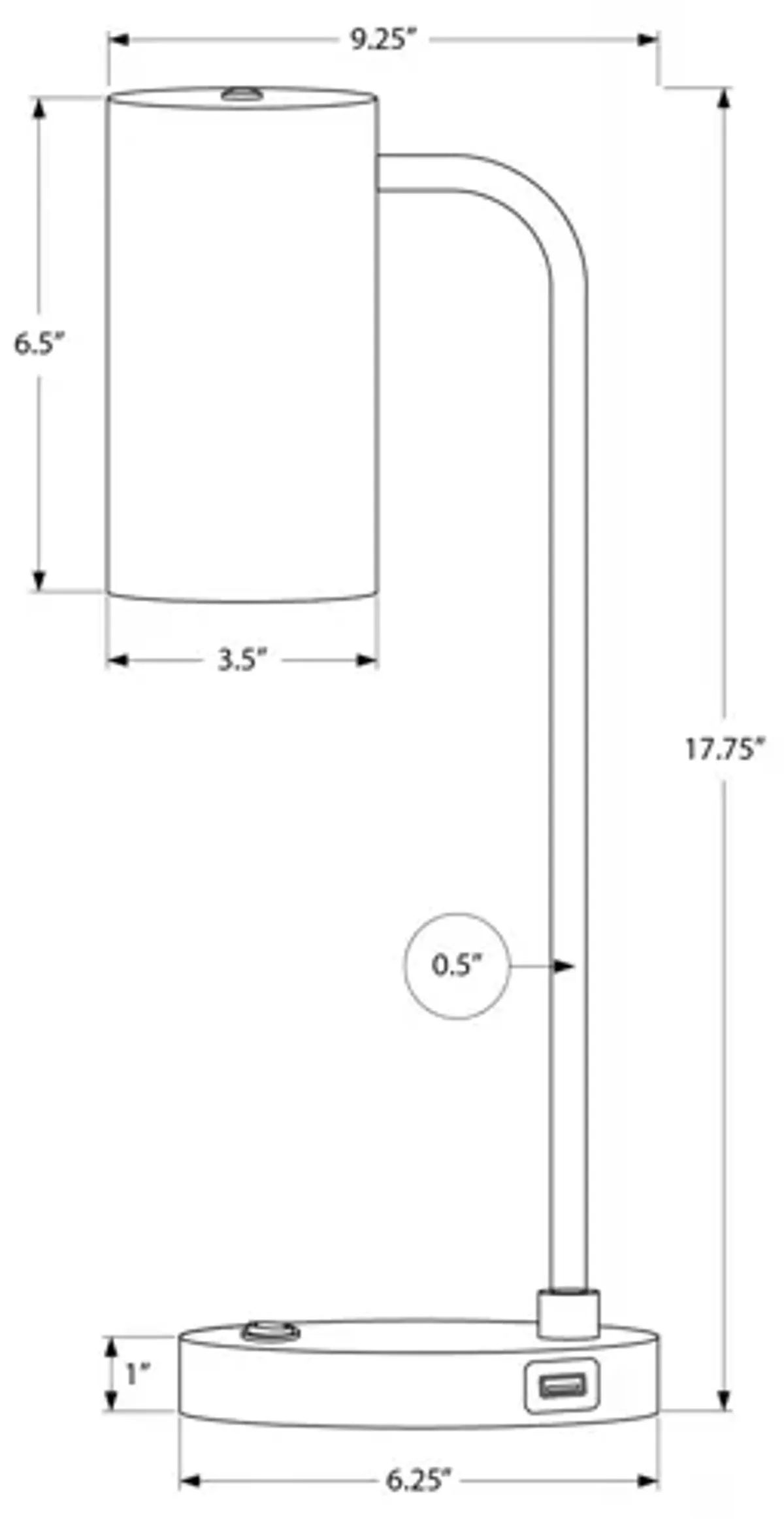 Grey Metal Task Table Lamp