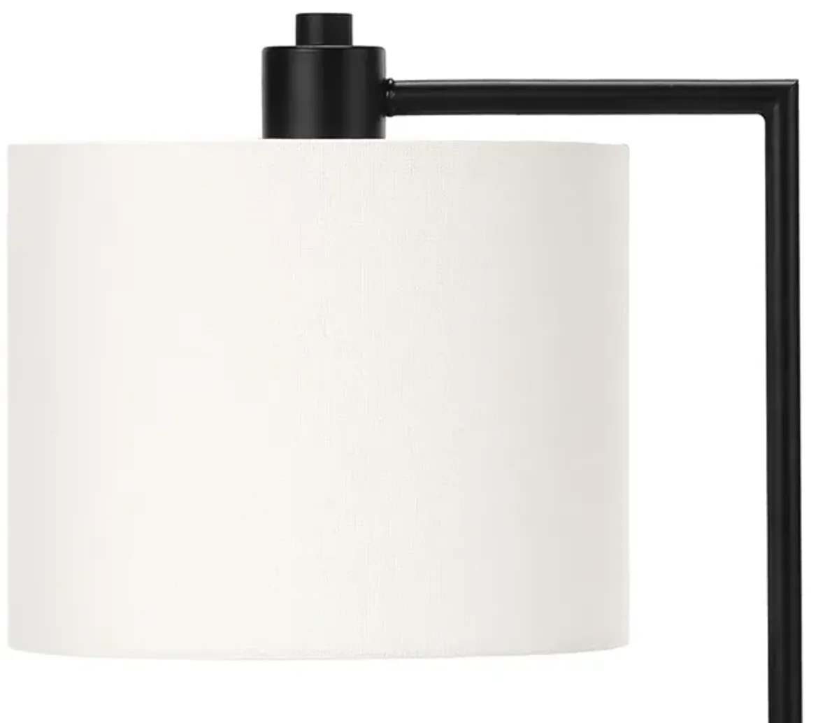 Black Metal Task Table Lamp with Ivory Shade