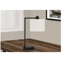 Black Metal Task Table Lamp with Ivory Shade