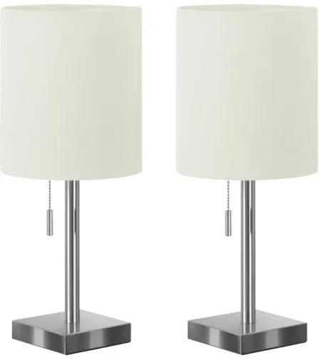 Set of 2 Nickel Table Lamps