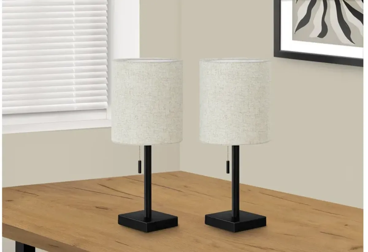 Set of 2 Black Metal Table Lamps