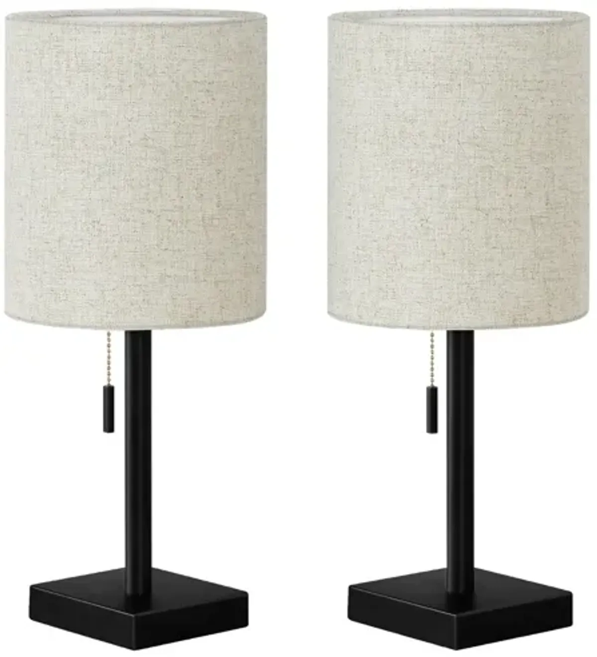 Set of 2 Black Metal Table Lamps