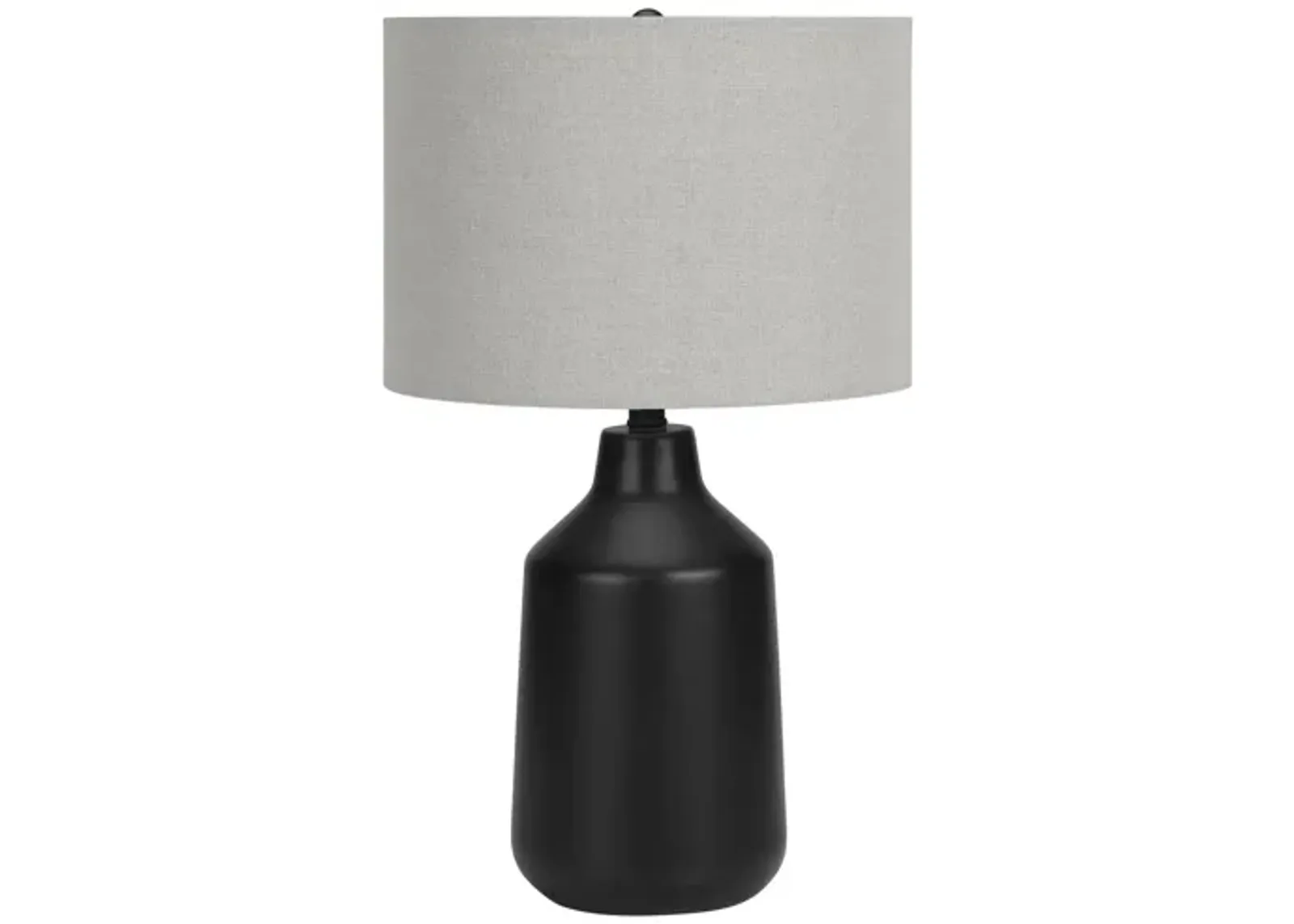 Black Concrete Base Table Lamp with Grey Shade